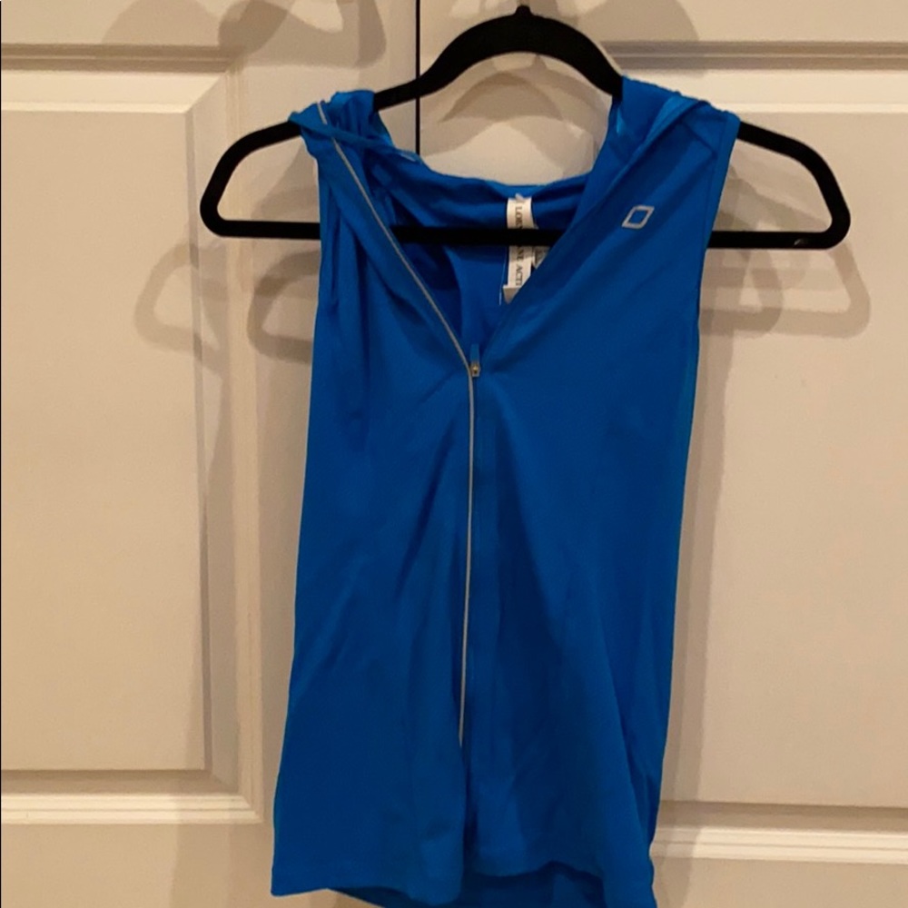 Lorna Jane Hooded Zip Tank New